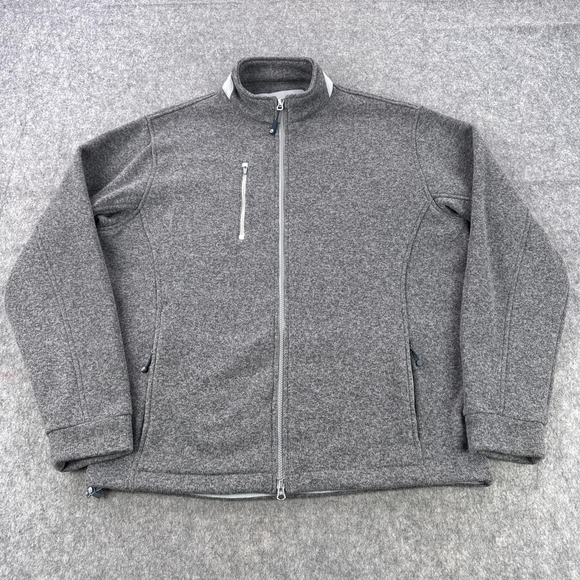 Peter Millar Other - Peter Millar Jacket Mens XL Gray Fleece Full Zip Stand Collar Pockets MF18EZ34